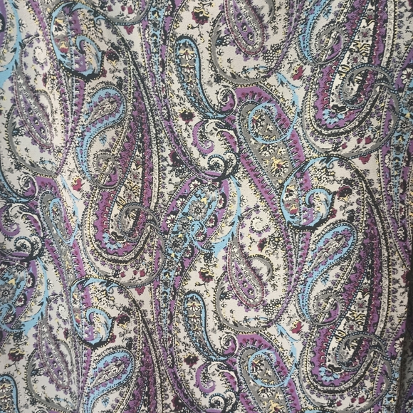 J. jill Purple Blue Gray and Yellow layered 3/4 Sleeve Blouse Size XL - Picture 3 of 13